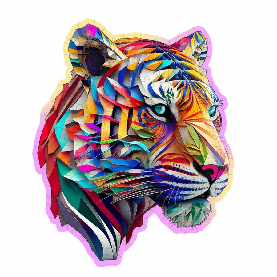 Wooden Jigsaw Puzzles Wooden City | Colorful Tiger 150 Wooden Puzzle