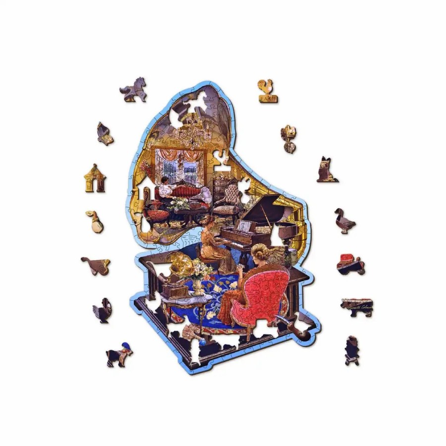 Wooden Jigsaw Puzzles Wooden City | Cozy Gramophone 250 Wooden Puzzle