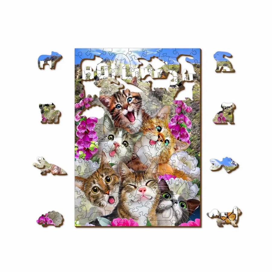 Wooden Jigsaw Puzzles Wooden City | Kittens In Hollywood 200 Wooden Puzzle