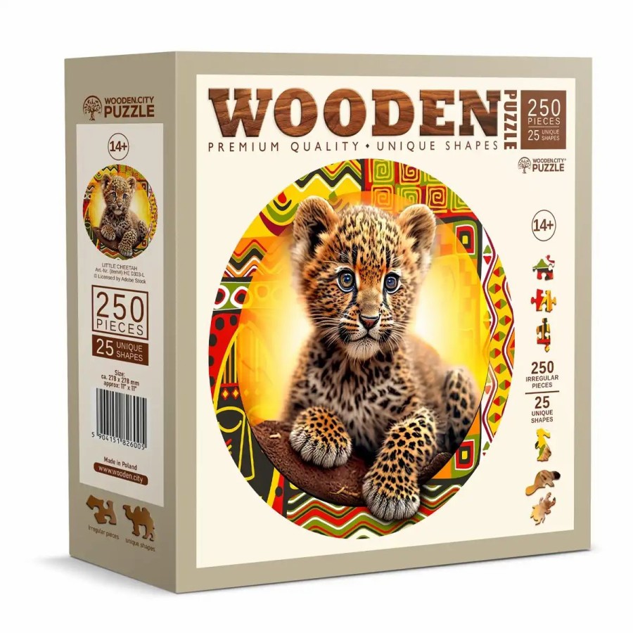 Wooden Jigsaw Puzzles Wooden City | Cute Little Leopard 250 Wooden Puzzle